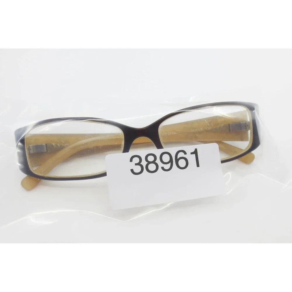 Vogue VO 2484 Brown Tan Rectangular Eyeglasses Frames 51-15-130 Womens Gold Dots